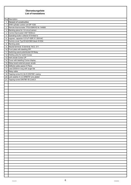 Buderus-Ersatzteil-Katalog SPI1030