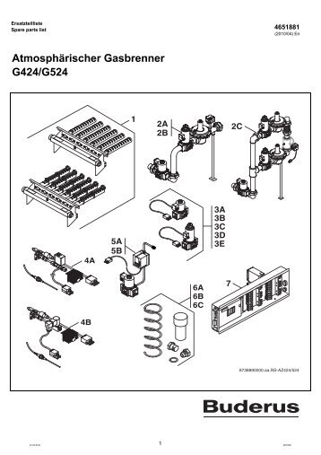 Buderus-Ersatzteil-Katalog Brenner G424-524