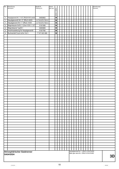 Buderus-Ersatzteil-Katalog Brenner G424-524