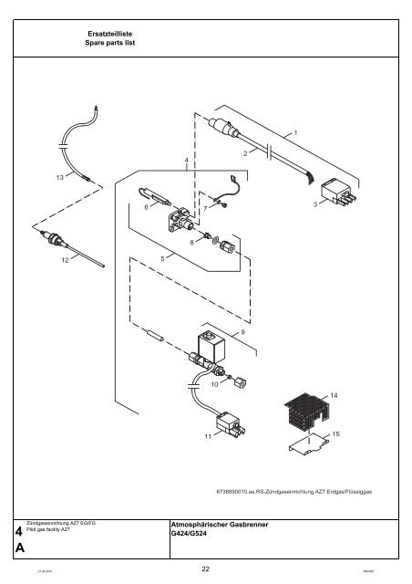 Buderus-Ersatzteil-Katalog Brenner G424-524