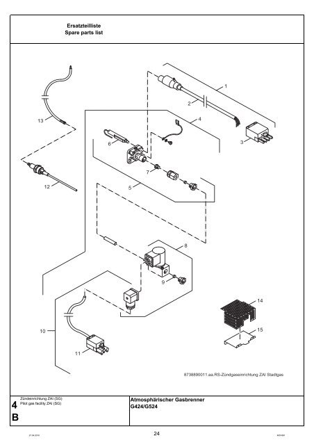 Buderus-Ersatzteil-Katalog Brenner G424-524