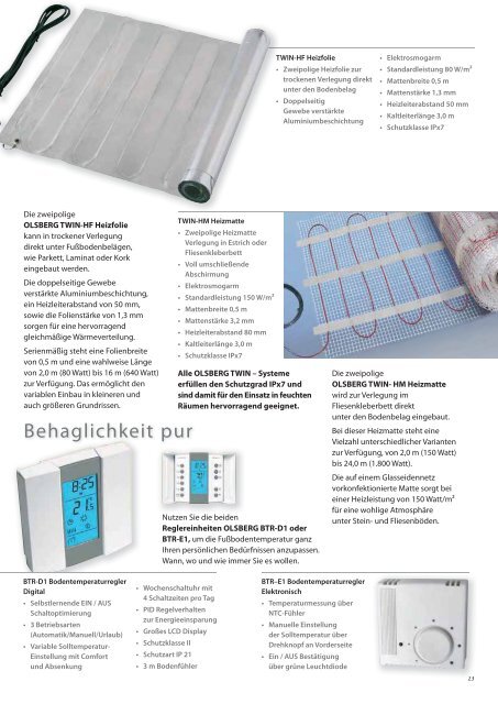 Olsberg Katalog fÃ¼r Elektro-Speicherheizung Prospekte und ...