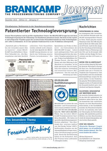 Patentierter Technologievorsprung - BRANKAMP