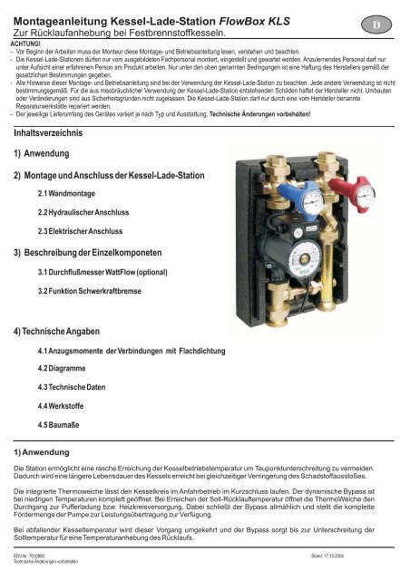 D Montageanleitung Kessel-Lade-Station FlowBox KLS - Wendland ...