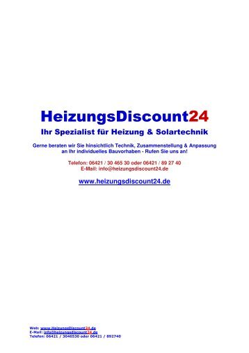 Montageanleitung - Heizung und Solar zu Discountpreisen