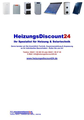 HeizungsDiscount 24 - Heizung und Solar zu Discountpreisen