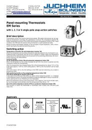 Panel-mounting Thermostats EM Series - Juchheim Solingen
