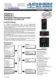 dTRON 04.1 dTRON 08.1 Kompakter Mikroprozessorregler