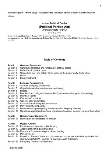 Political Parties Act