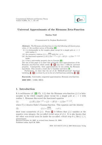 Universal Approximants of the Riemann Zeta-Function