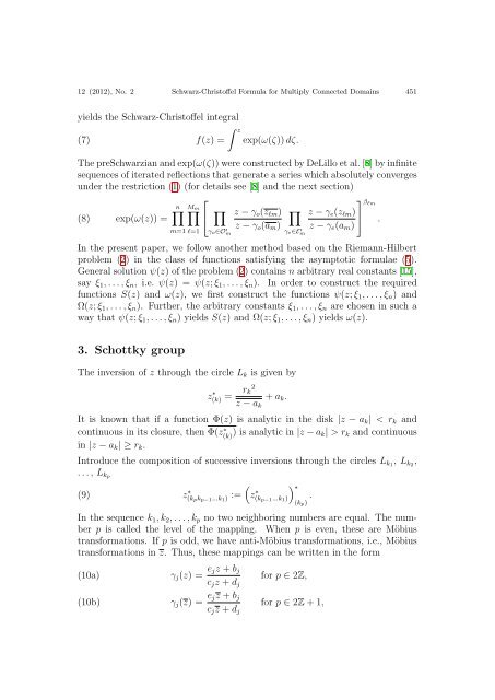 Schwarz-Christoffel Formula for Multiply Connected Domains