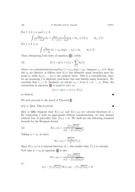 On the Solution of the Dirichlet Problem with Rational Holomorphic ...