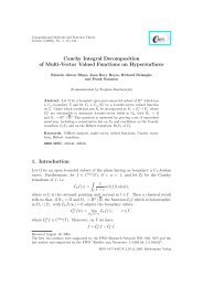 Cauchy Integral Decomposition of Multi-Vector Valued Functions on ...