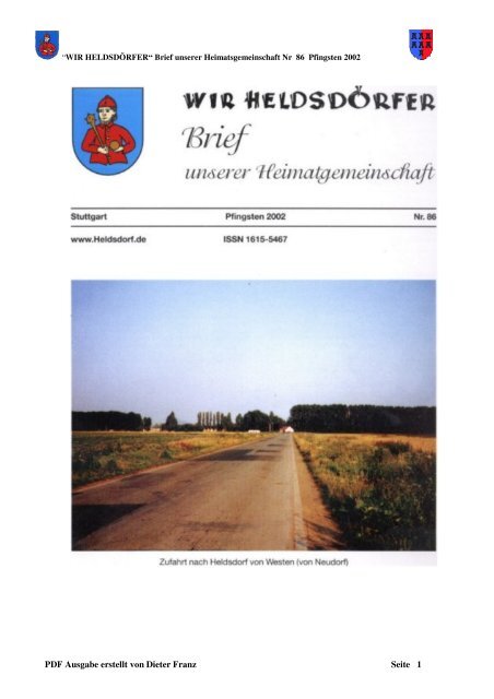 PDF Ausgabe erstellt von Dieter Franz Seite 1 - Heldsdorf