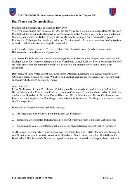 PDF Ausgabe erstellt von Dieter Franz Seite 1 - Heldsdorf