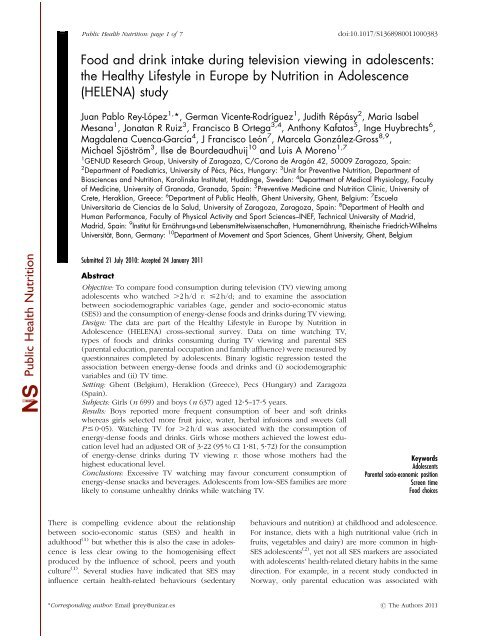 PDF Document - HELENA | Healthy Lifestyle In Europe By 