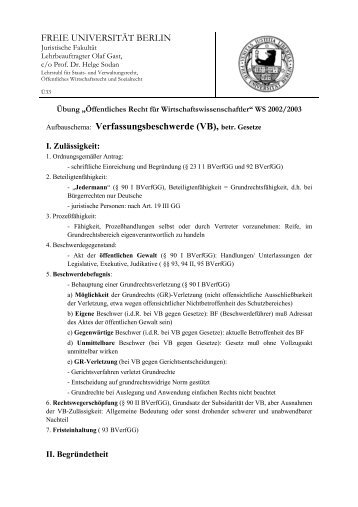 Aufbauschema Verfassungsbeschwerde - und Verwaltungsrecht ...