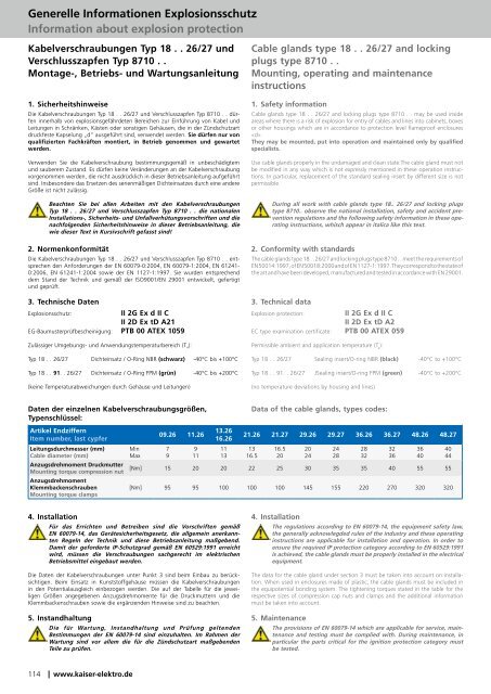 Kabelverschraubungen Cable Glands - siblik