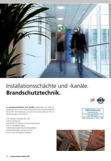 Brandschutz. Dosen-, GehÃ¤use- und Schottsysteme fÃ¼r ... - Kaiser