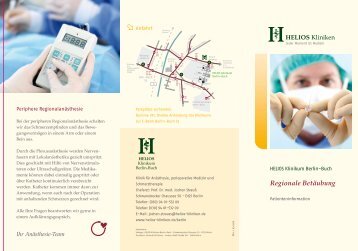 Regionale Betäubung - HELIOS Kliniken GmbH