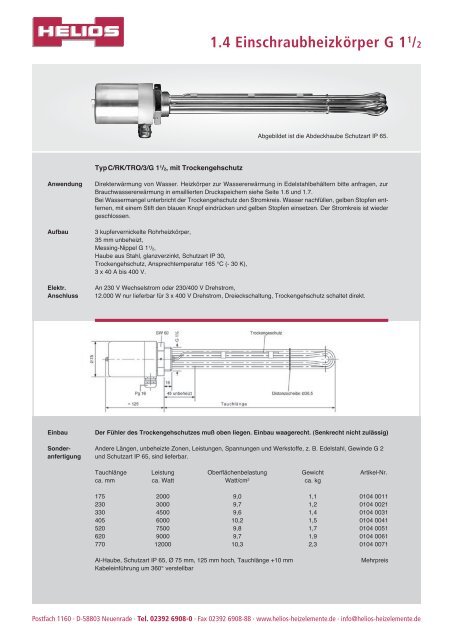 1.13 EinschraubheizkÃ¶rper G 11/2 - Helios GmbH