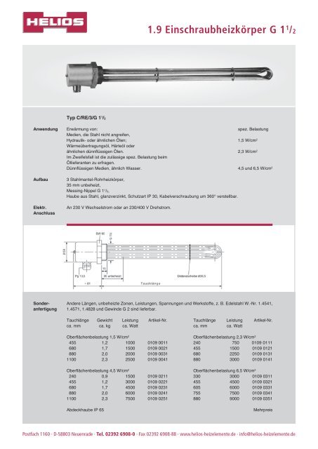 1.13 EinschraubheizkÃ¶rper G 11/2 - Helios GmbH