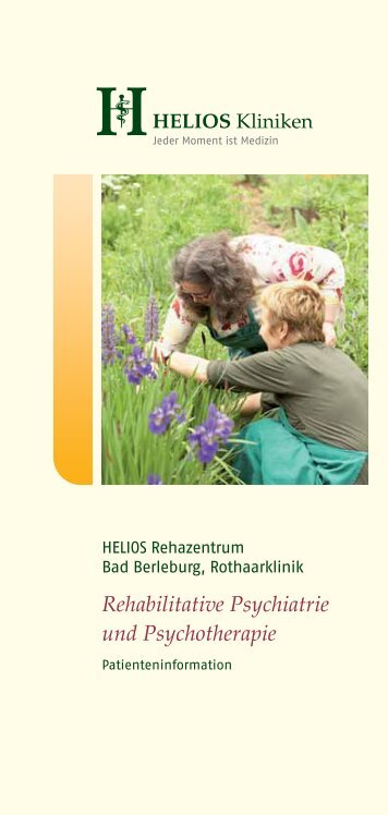 Rehabilitative Psychiatrie und Psychotherapie - HELIOS Kliniken ...