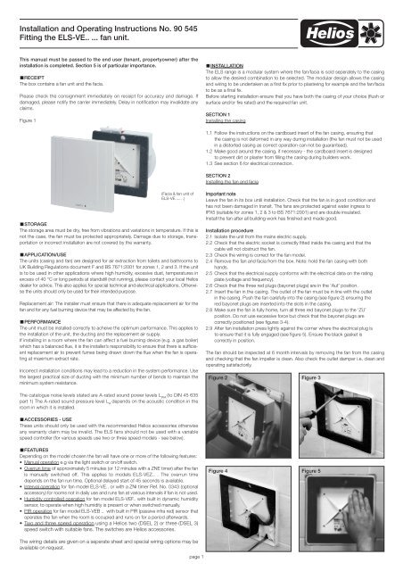 Helios Ventilatoren GmbH Helios Ventilatoren GmbH ELS-VE 100//60//40