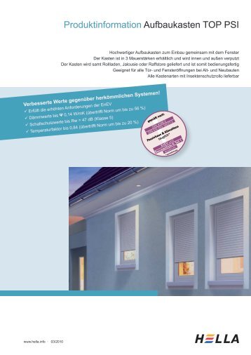 Produktinformation Aufbaukasten TOP PSI - Hella Specht