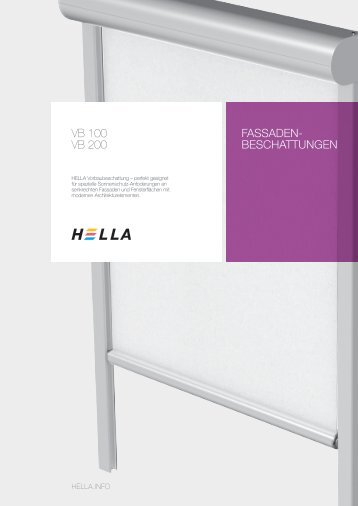 FASSADEN- BESCHATTUNGEN VB 100 VB 200 - Hella Specht