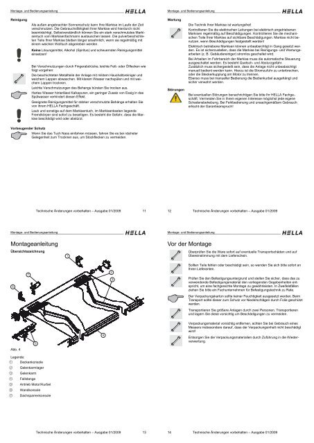 Inhaltsverzeichnis Vorbemerkungen HELLA CARAT ... - Hella Specht