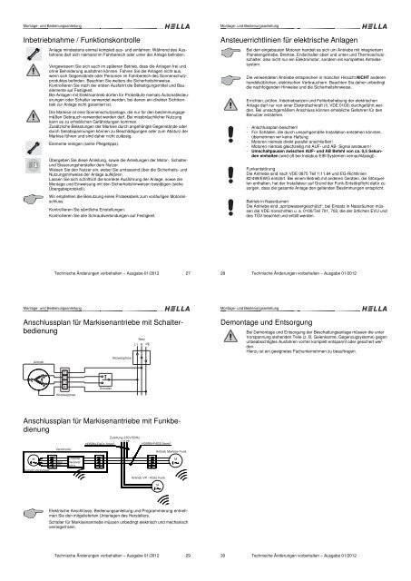 Vorbemerkungen HELLA BALKONMARKISE B3000 ... - Hella Specht