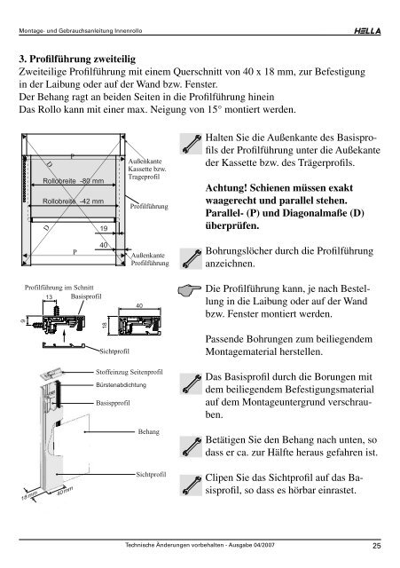 ROLLO_Montageanleitung 11 12 13.indb - Hella Sonnen