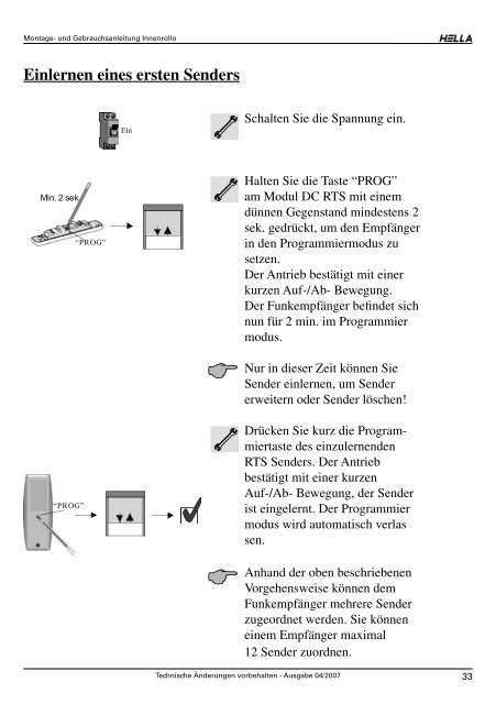 ROLLO_Montageanleitung 11 12 13.indb - Hella Sonnen