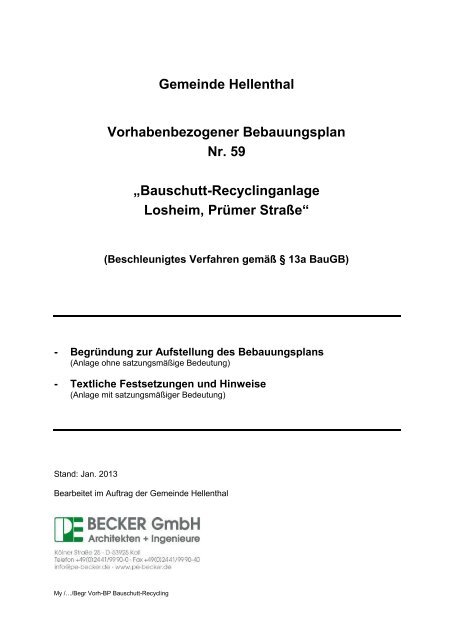 BegrÃ¼ndung - Gemeinde Hellenthal