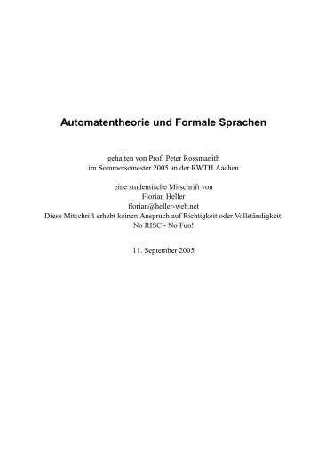 Automatentheorie und Formale Sprachen - heller-web.net