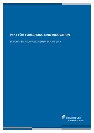 Paktbericht 2013 - Helmholtz-Gemeinschaft Deutscher ...