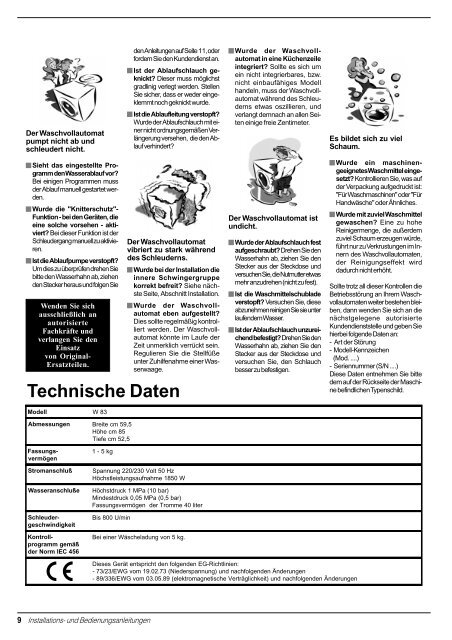 Waschvollautomat - Helmut Wagner Elektrotechnik eK