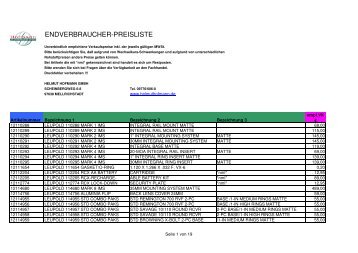 Preisliste LEUPOLD MONTAGEN - bei der Helmut Hofmann GmbH