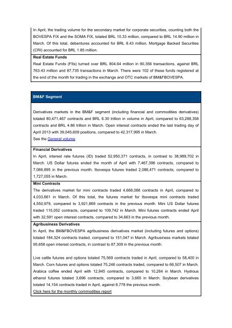 Complete market performance PDF - BM&FBovespa