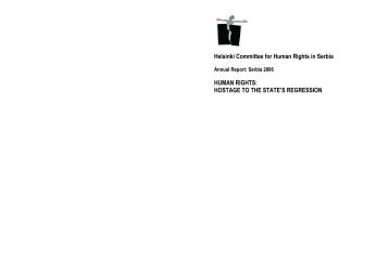 Human Rights: Hostage To the State's Regression - Helsinki ...