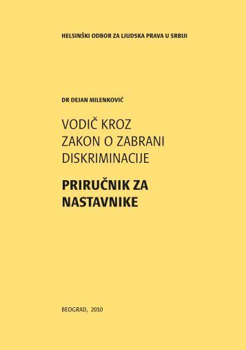 VodiÄ kroz zakon o zabrani diskriminacije - PriruÄnik za nastavnike