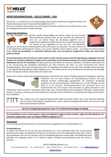 MONTAGEANWEISUNG – HELUZ KAMIN – GAS