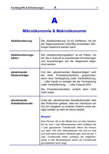 Fachbegriffe & Erläuterungen Mikroökonomie ... - hemmer.shop