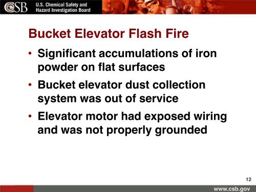 CSB presentation - Industrial Fire Journal