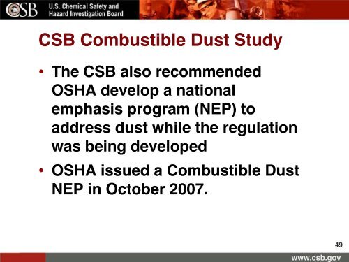 CSB presentation - Industrial Fire Journal