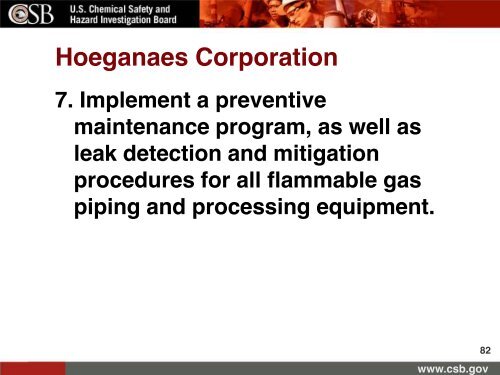 CSB presentation - Industrial Fire Journal