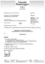 Ausschusses für Umwelt und Technik - Gemeinde Hemmingen