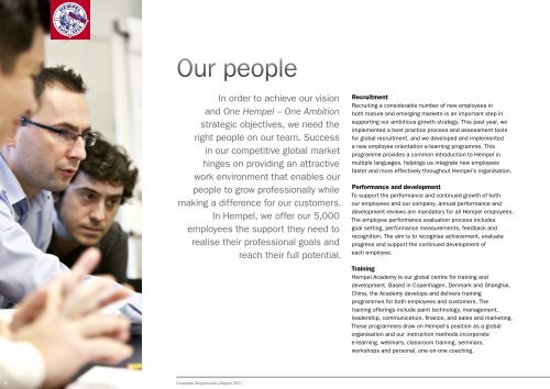 Hempel Corporate Responsibility Report 2011