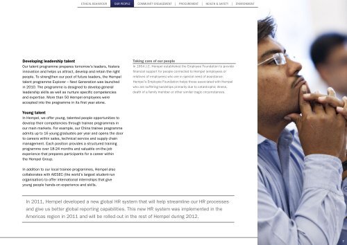 Hempel Corporate Responsibility Report 2011